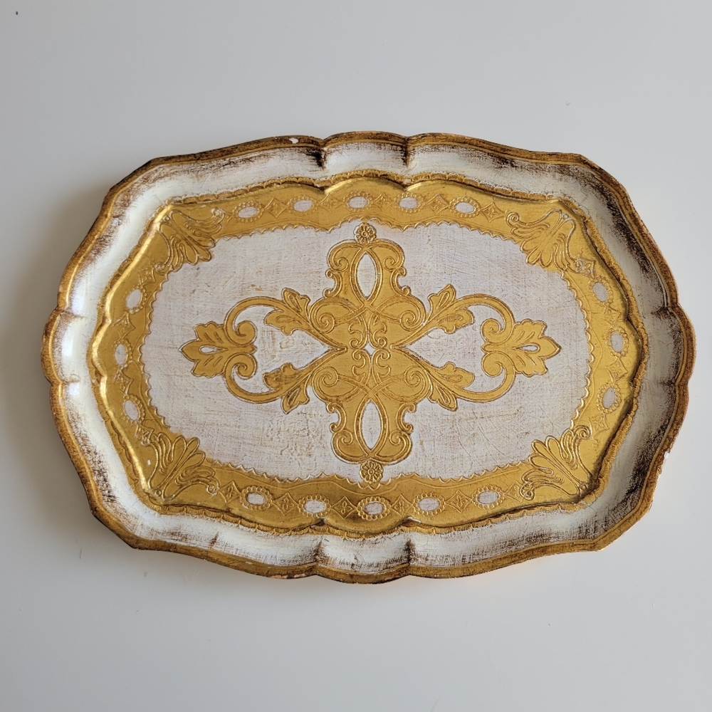 Florentine Wooden Tray Made In Italy